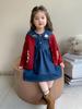 2025 Girls' Stylish Denim Two-Piece Dress Set for Spring/Autumn