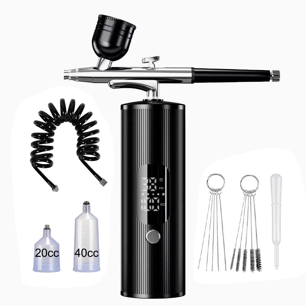 Airbrush Nail with Compressor Portable Airbrush for Nails Art Painting Crafts Rechargeable Handheld Air Brush with Compressor
