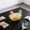 Chicken-Shaped Glass Candy Dish Hen on Nest Dessert Dish with Lid Funny Snack Bowl for Fruits Salads Home Table Decor