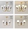 Mid-Century Magic Bean Solid Wood Chandelier: French Retro Light for Living Room or Bedroom.