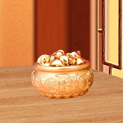 Cuenco del Tesoro Decoración Feng Shui Chino Figura de Prosperidad con 100 Lingotes Yuan Bao Decorativo