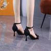 Fashion Heeled Women's Sandals Open Toe Stiletto Ladies Shoes 2025 Luxury Vintage Low Price Pvc Summer Comfortable Sale Trend Korea Shoe