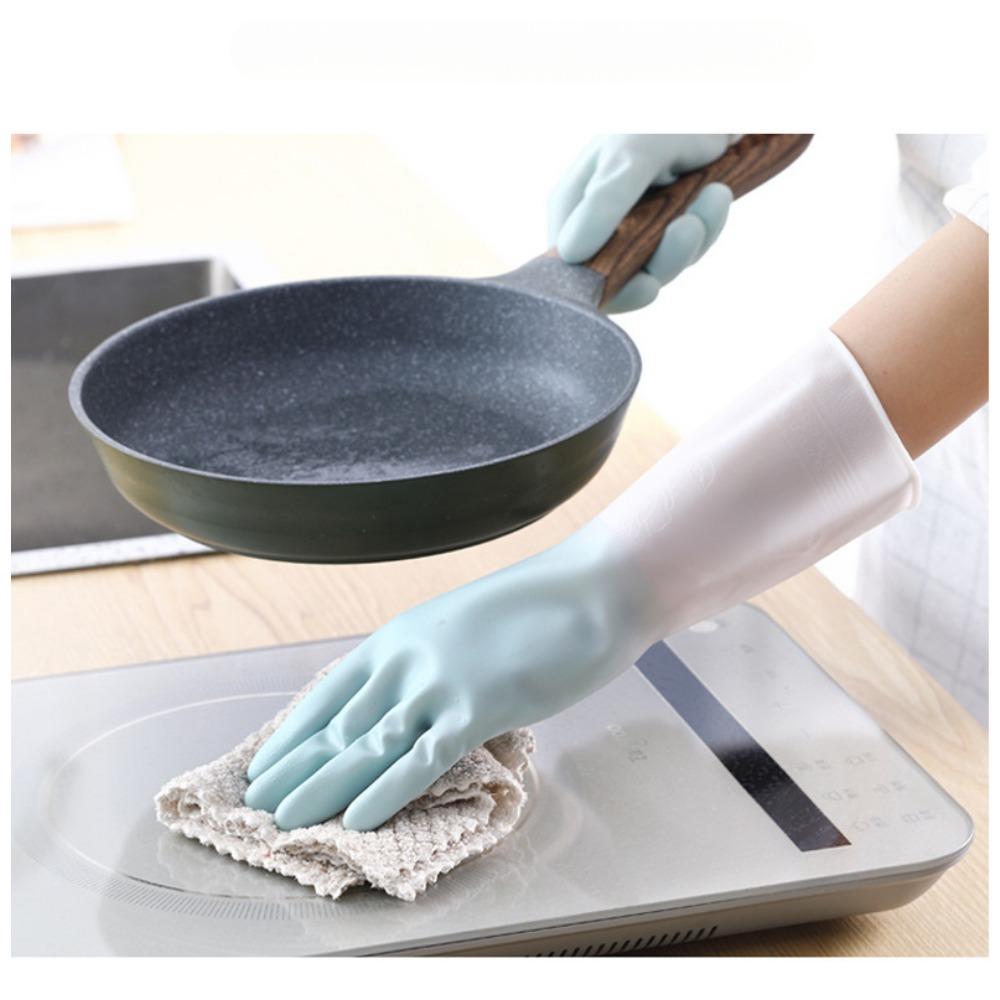 3 Pairs of Cleaning Gloves, Household Cleaning Dishwashing Gloves, Kitchen Dishwashing Gloves, Rubber Thin, Durable, Waterproof, Plastic Thick