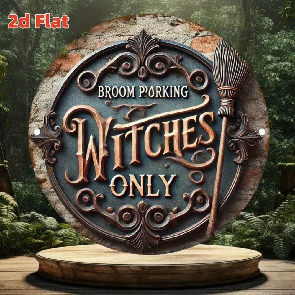 Witch Parking Metal Tin Sign Halloween Wall Decor Vintage Home Bar Cafe