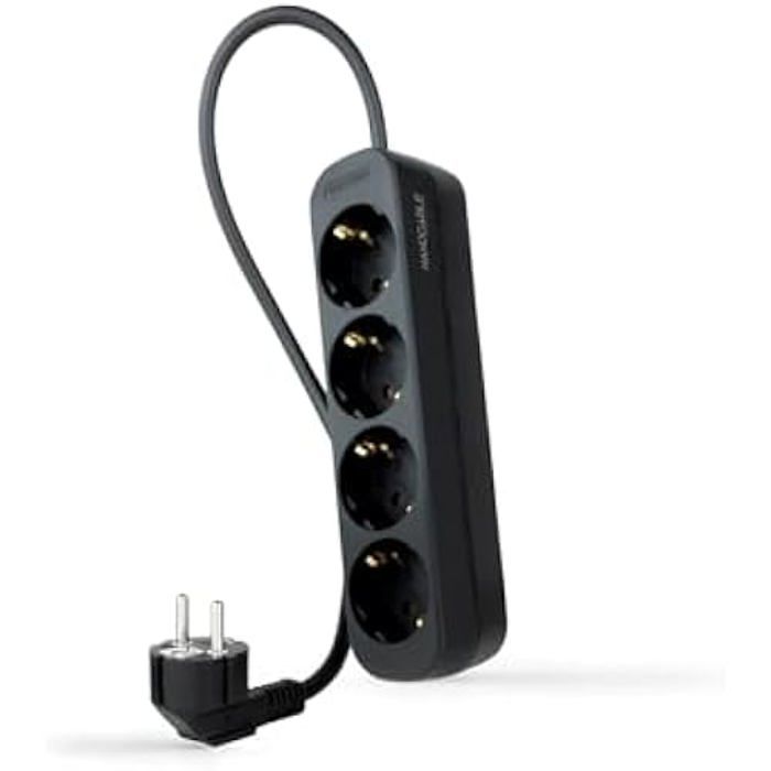 NANOCABLE 10.37.0004-NS-BK - Multiprise avec 4 Prises, 1,4 m, Noir