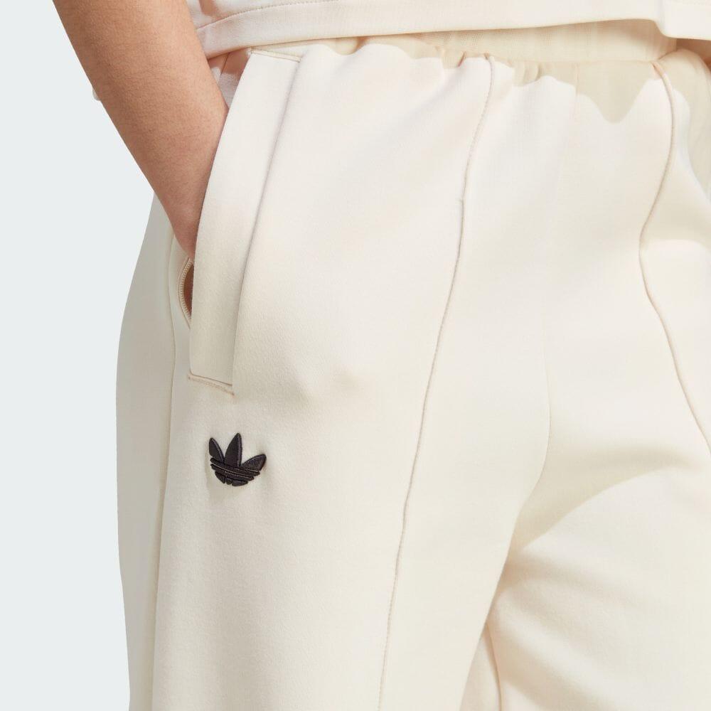 Adidas Originals Adicolor Neuclassics Pruhované Logo Vyšívané Elastický Pas Široké Nohavice Pletené Tepláky Dámské Spodky Zázračně Bílá IM1834