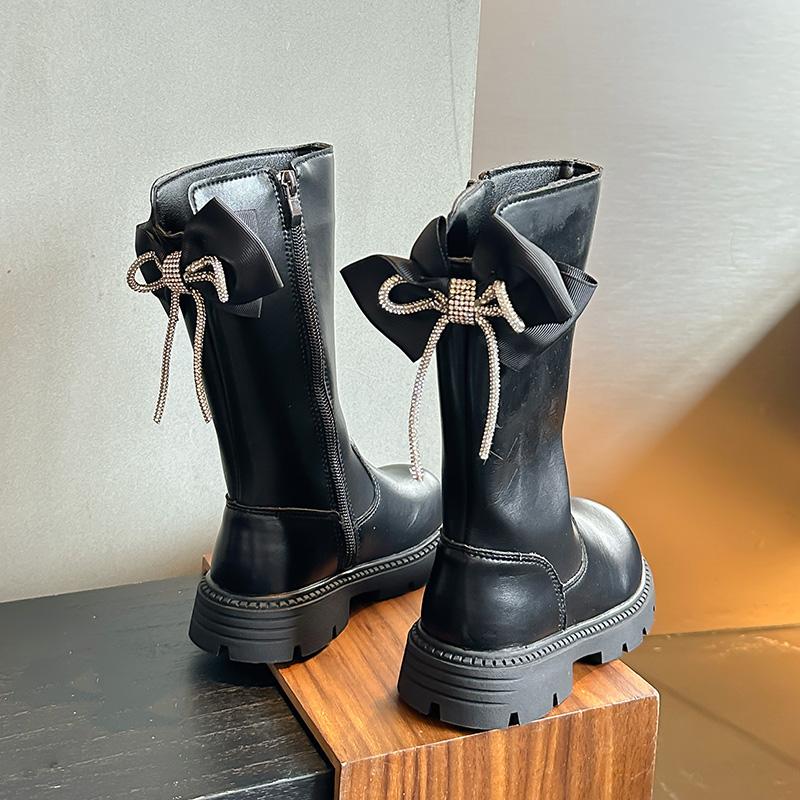 Szykowne Eleganckie Dziewczęce Buty na Platformie Kokarda Wszechstronne Dziecięce Buty Modowe Casualowy Trend Dzieci Księżniczka Czarne Klasyczne Buty Nowe