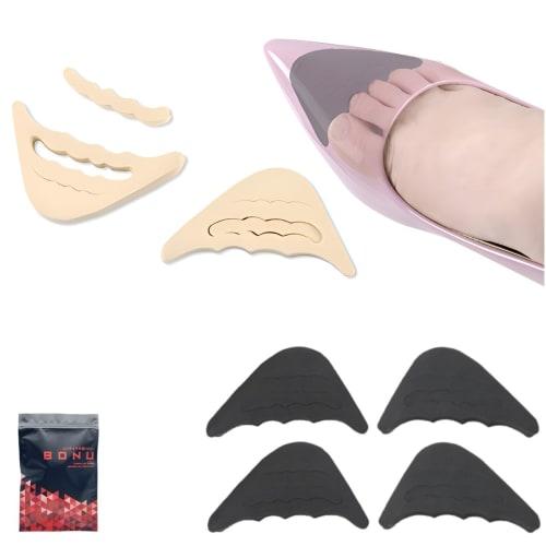 BONU Toe Cushions (2 Pairs, 4 Pieces) - Toe Support, Prevents Squeaking, Blisters, Calluses, and Blisters, Shoe Insoles, Shoe Size Adjustment, and Loo