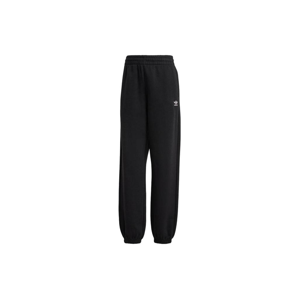 adidas Pantaloni de jogging Originals Trefoil cu logo monocrom, cu talie elastică, pentru femei, negru IA6437