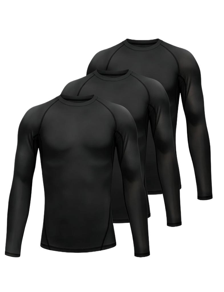 Men's Compression Long Sleeve Shirts Breathable Moisture Wicking Stretchy Athletic Base Layer