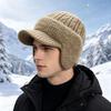 Fleece Lined Thermal Winter Hat Ear Protection Baseball Cap Fashion Knit Beanie Hat  Outdoor