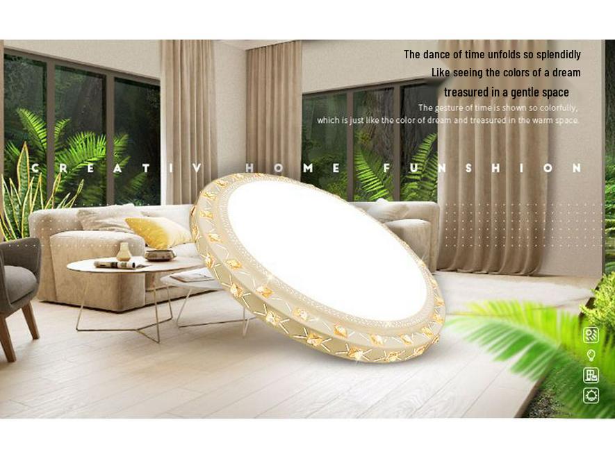 LED Ceiling Light: Simple, Atmospheric Round Fixture for Living Room, Dining Room, Study, and Bedroom.