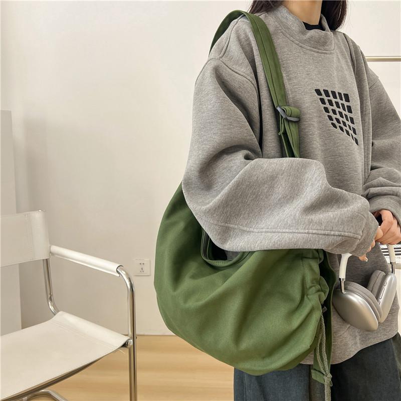 

Splicing Sewing Thread Crossbody Bags Solid Casual Canvas 2026 High Quality Bags for Women Dumpling Type Pu Women s Handbags зелёный