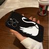 Luxury Clmj white swan Dots Phone Case for Samsung Galaxy S20 S21 S22 S23 S24 S25 FE Plus Note20 Ultra 4G 5G Glossy Film Hard PC