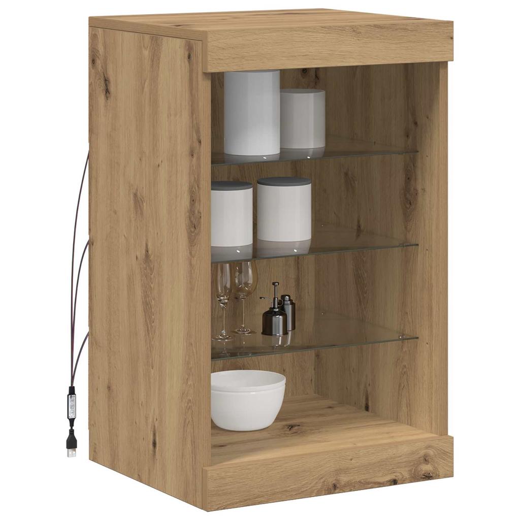 LED Sideboard Artisan Eiche 41 x 37 x 67 cm Spanplatte