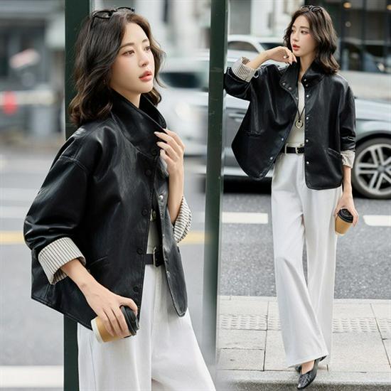 2025 Autumn Women's Petite Motorcycle Leather Jacket - Stylish, Unique, and Chic Short Coat