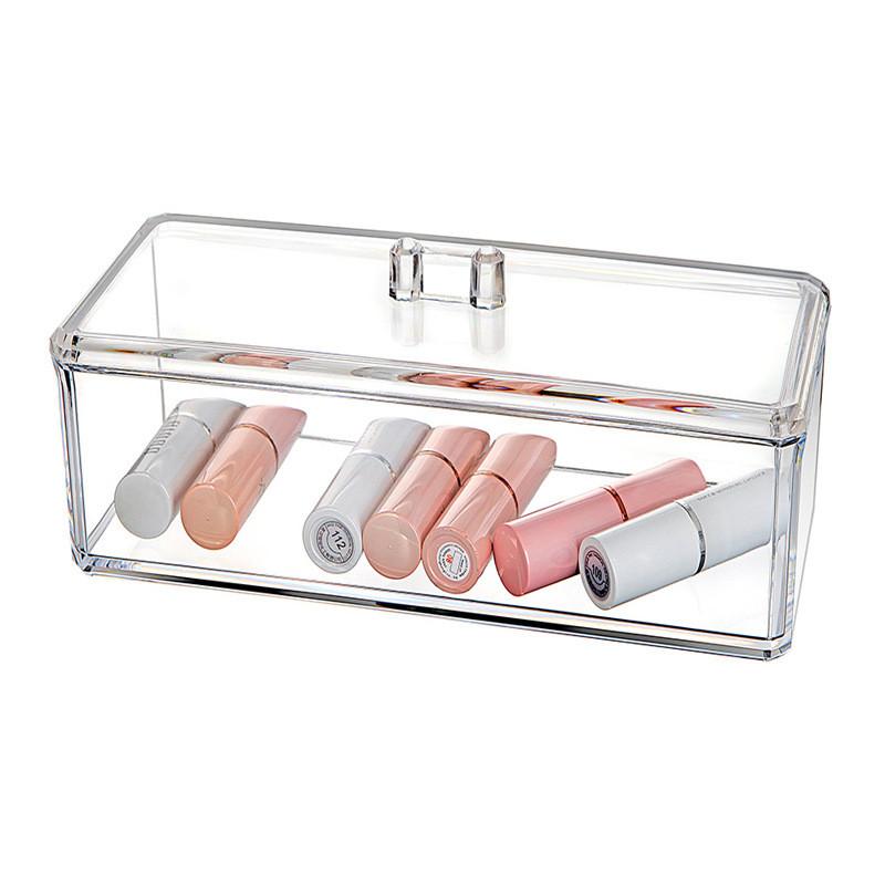 Acryl Rechteckige Schreibtisch-Aufbewahrungsbox Mit Deckel Für Schmuck Und Make-up-Organizer