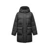 Fashionable Versatile Comfortable Warm Hooded Down Jacket Women Outerwear Carbon-Black L424W165-0018