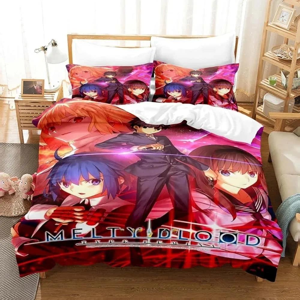 Set da letto cartoni animati stampati in 3D Melty Blood Neco Arc Singolo Piazza e mezza Matrimoniale King Size Set da letto Camera da letto per adulti e bambini Set copripiumino