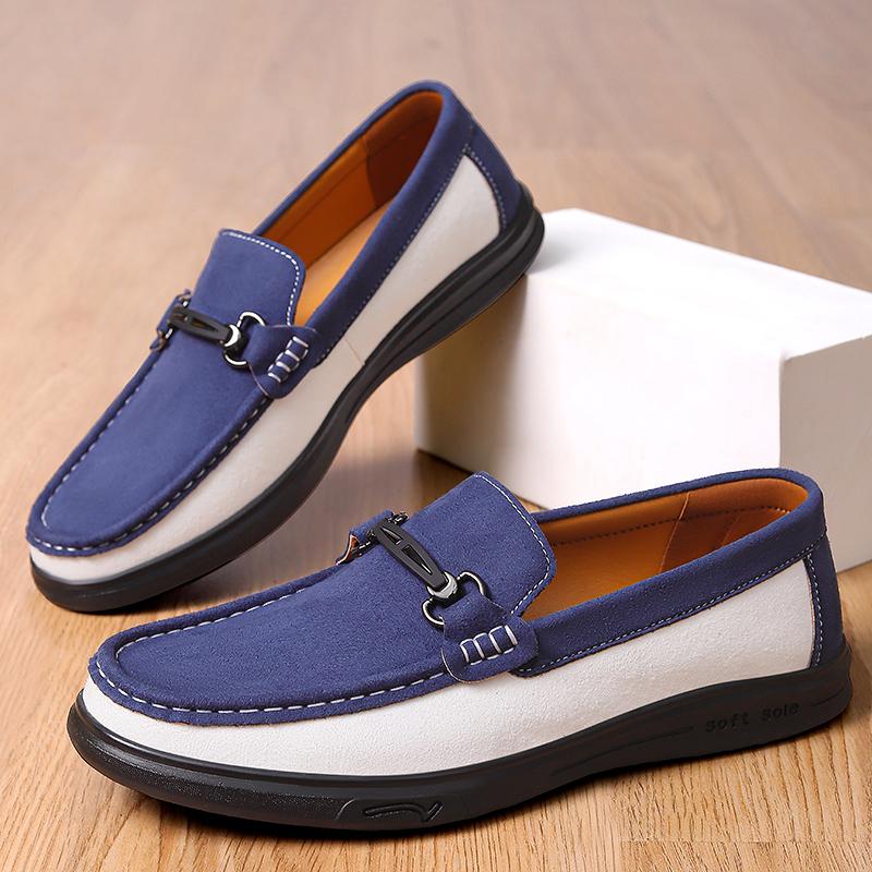 Fashion Handmad Men's Slip on Shoes New Male Summer Loafers Soft Suede Leather Casual Shoes Fashion Moccasins Classic Business Footwear