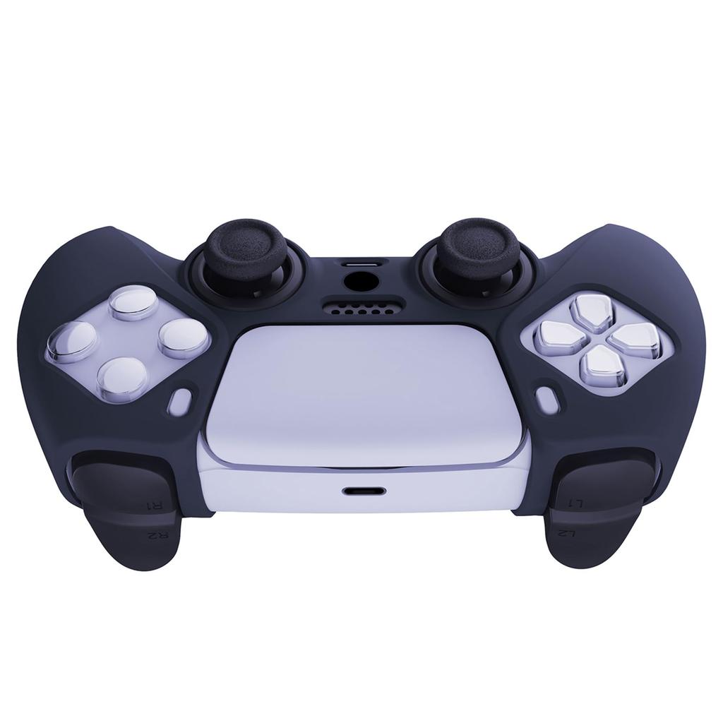Cover for PlayVital Ps5 Controller Silicone Skin Soft Rubber Protective Case for with Thumb Stick Cap Series Dark Controller, Non-slip Case, Ps5,