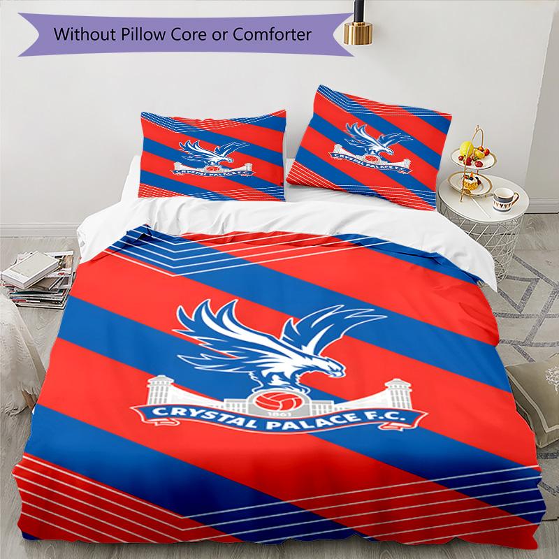 Crystal Fc Crest Printed Pattern Duvet Cover Set – Includes 1 Duvet Cover and 2 Matching Pillowcases Bedroom Decor Christmas Gifts