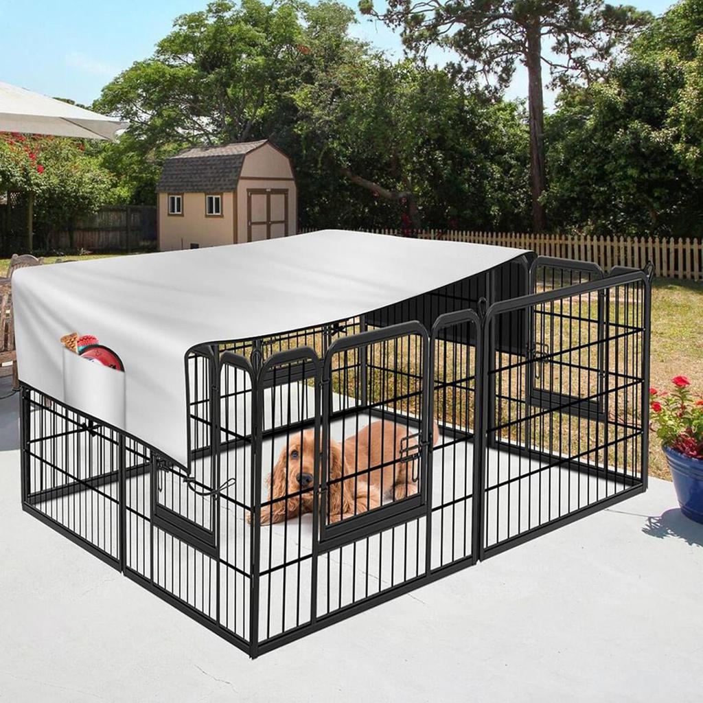 Dog Cage Cover 210D Oxford Pet Enclosure Tarp Waterproof Large Kennel Cover For Patio Picnic Outdoor Camping Backyard Beach Park