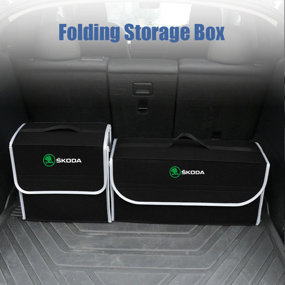 Car Trunk Storage Box Tool Case Organiser Bag Accessories For Skoda S Fabia Rapid Superb Octavia A5 a7 2 Kodiaq Scala VRS VII ulvc23