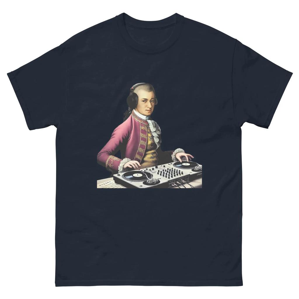 Mozart Dj Shirt Funny Classical Music Tshirt Baroque Composer Tee For Music Lovers Djs Retro Party Gift Tee Unisex Trendy Top