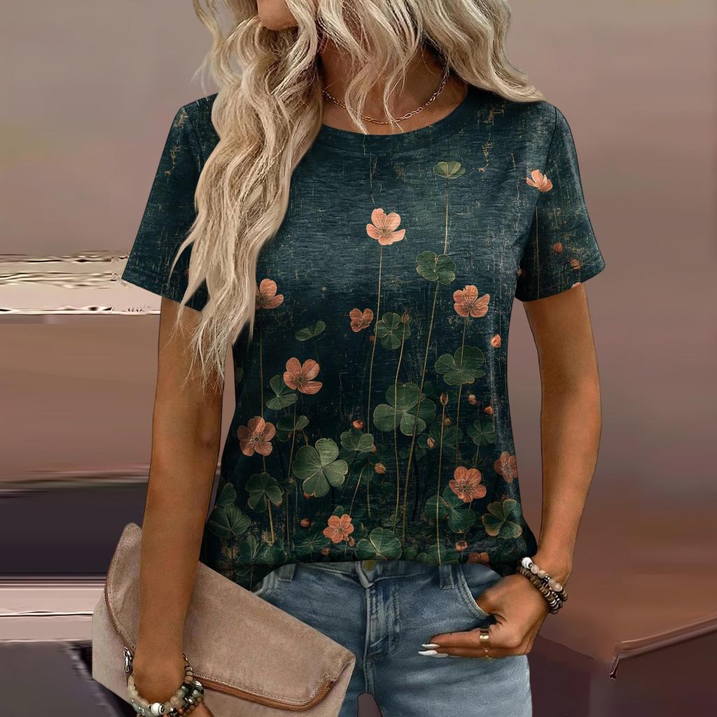 Women's Loose-Fit Fashionable Casual Printed T-Shirt