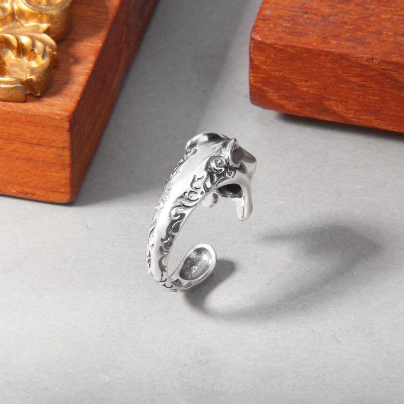 Adjustable Open Ring Women Men Vintage Rabbit Motif Plated Geometric Statement