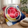 Colombia Football Printed Flannel Blanket Skin Friendly Warm Decorative Throw for Indoor Couch Bed Daily Use