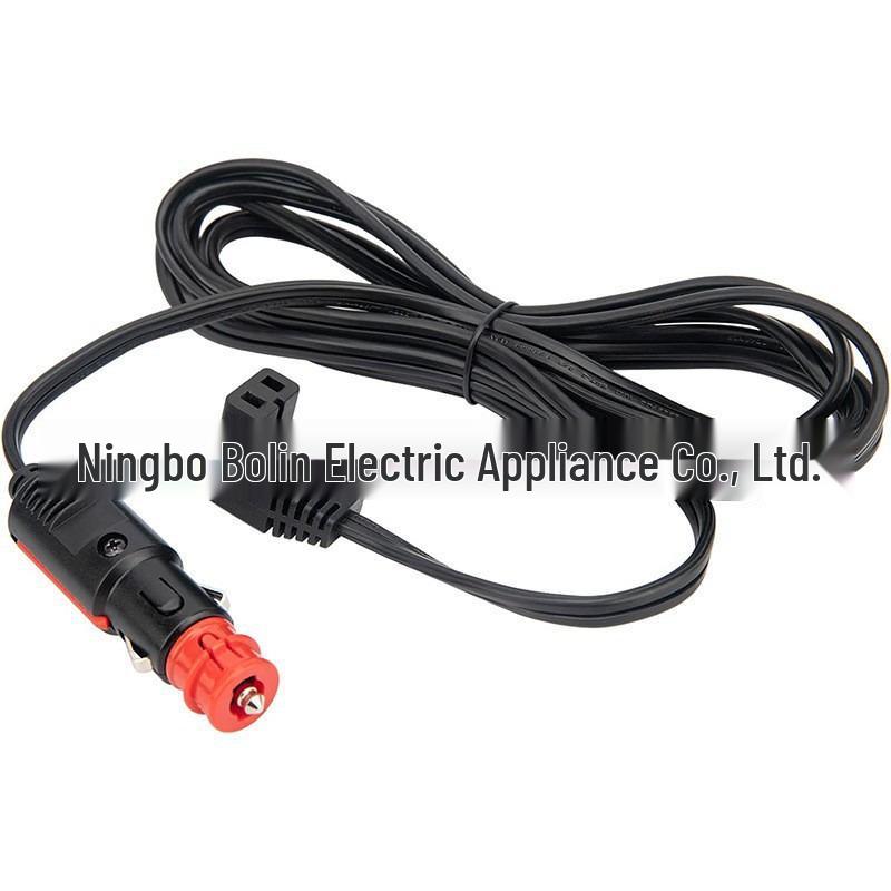 Dual-Outlet Cloverleaf Tail Car Fridge Cable with Red Pole Cigarette Lighter Plug