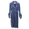 Eimy Istoire Double Pleats Switching Coat F Blue Women Used