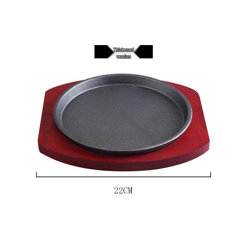 Round Thickened Cast Iron Griddle: Korean BBQ & Western Steak Pan