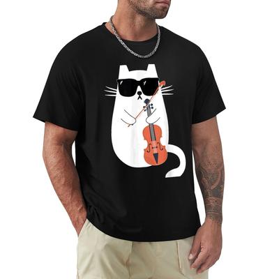 Funny Cat Wearing Sunglasses Playing Violin Viola Musician TShirt Halloween Theme TShirt