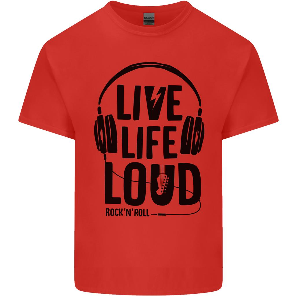 Live Life Loud Rock N Roll Guitar Music Unisexs Light Cotton TShirt