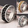 Punk Men's Women's Chain Style Stainless Steel Band Ring Jewelry Couple Gift