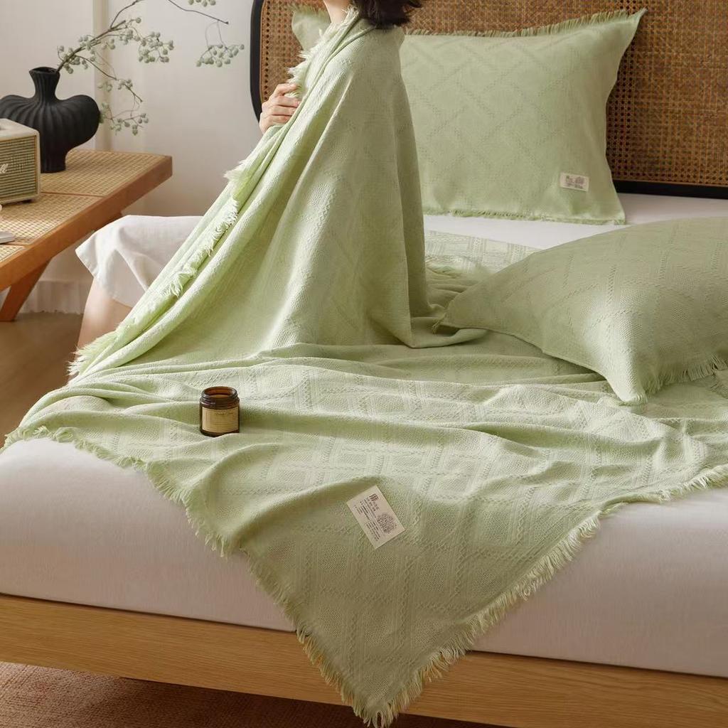 2026 Lyocell Leinen Decke Mit Quasten A-Klasse Kühlendes Handtuch Überwurf Sommerdecke Jacquard Bettlaken Twin Queen Size Bettwäsche