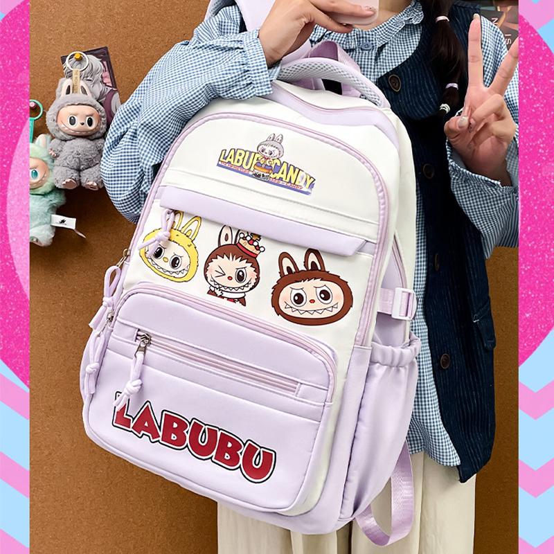 LABUBU Rucksack Schultasche Rucksack Kindertasche LABUBU Grundschulrucksack Mädchen Junge Schulrucksack 6 Farben