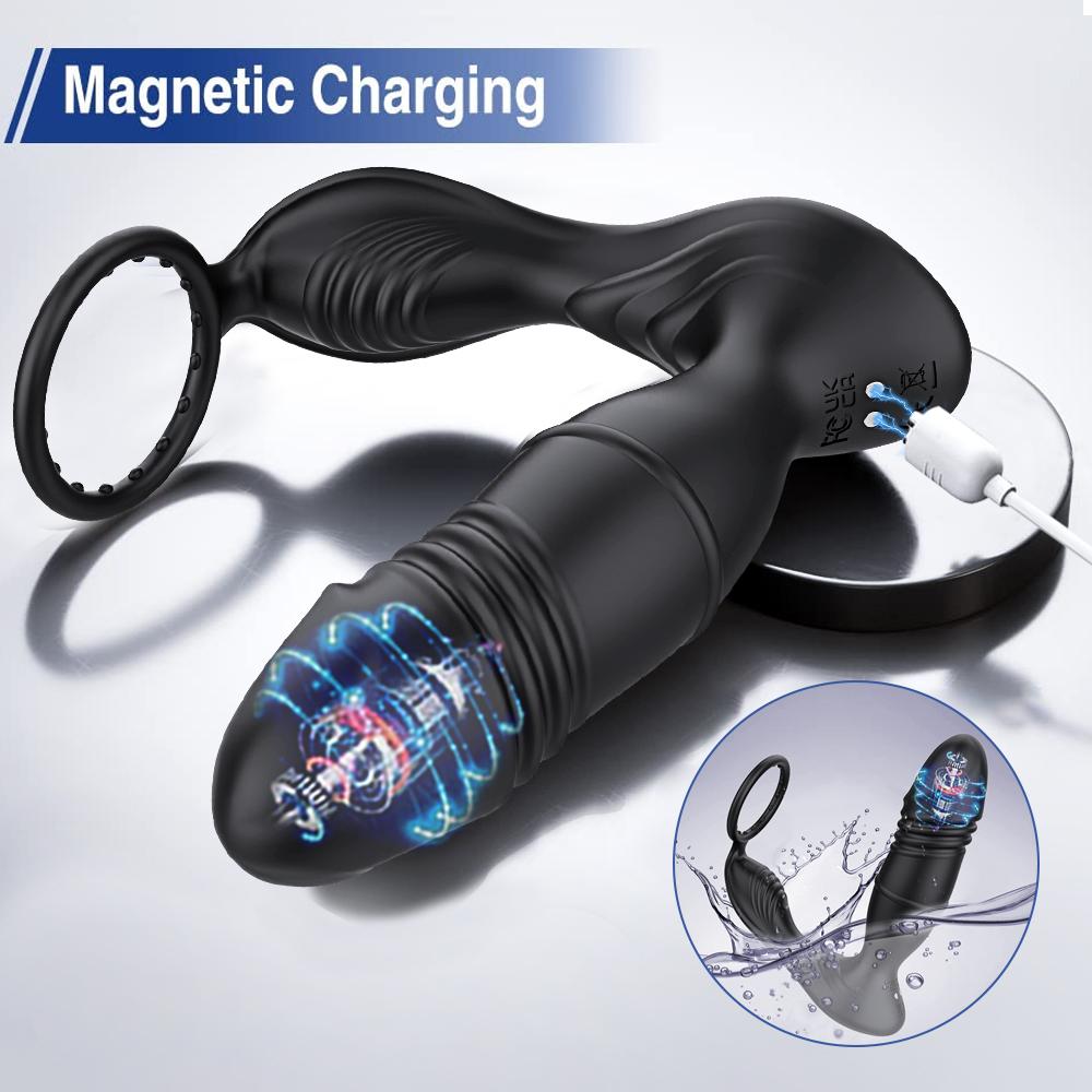 2 In 1 Bluetooth App Thrusting Vibrating Butt Plug Vibrator Gay Anal Plug Wireless Remote Prostate Massager Sex Toy For Couples
