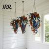 Outdoor Party Decorations Patriotic Hanging Basket, Red White Blue Artificial Flowers for America's Flower Basket 250th Anniversary, UV Fade Resistant
