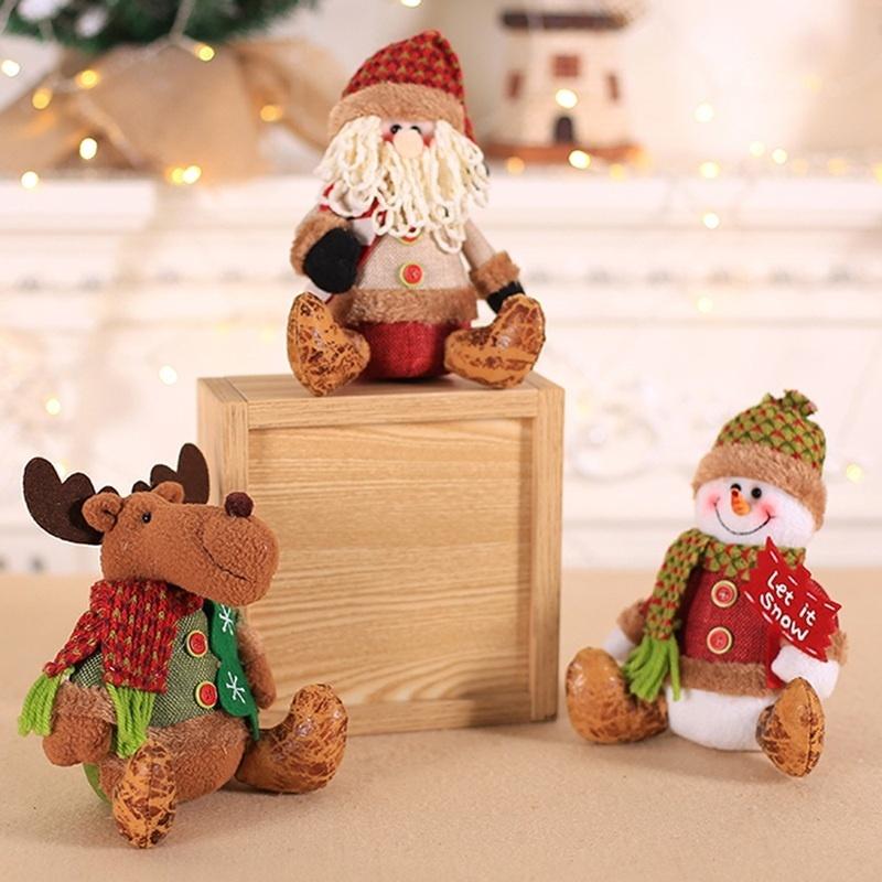 Cute Christmas Decoration Doll Santa Snowman Sitting Pose Doll Window Party Christmas Tree Doll Decoration Pendant