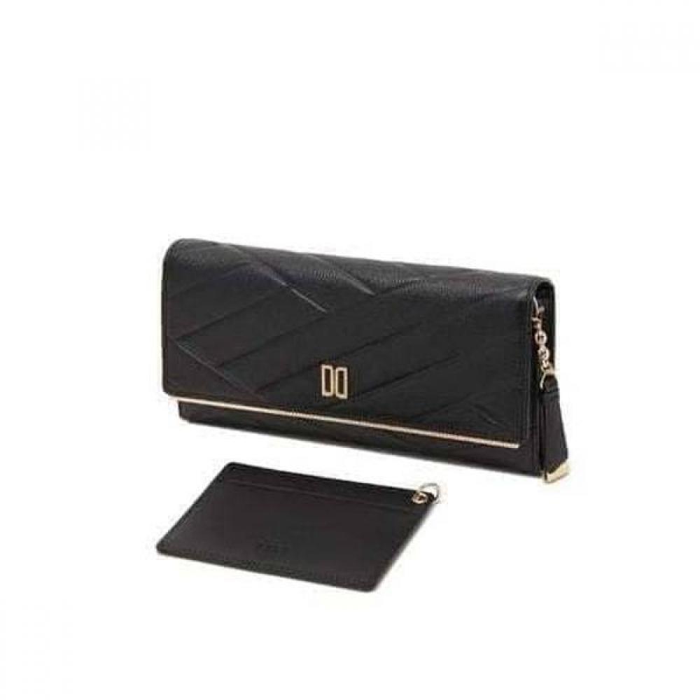 Daks Black Carlisle Pattern Gold Dd 3 Fold Wallet Dcwa6e411bk