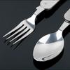 1PC Multifunction Outdoor Tableware Camping Stainless Steel Folding Pocket Kits