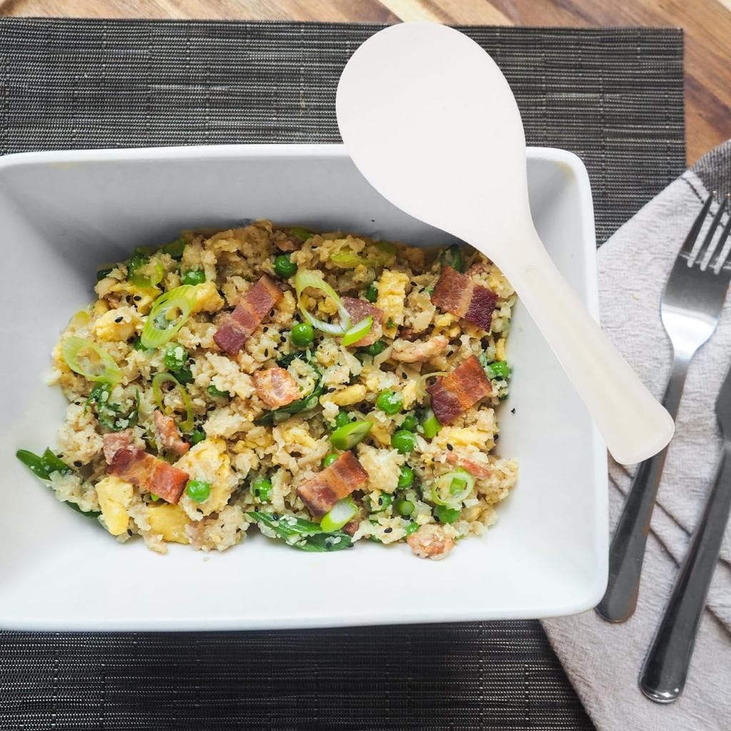 KICHOUSE Rice Spoon Paddle Non Stick Rice Serving Spoon Thickened Plastic White Cooker Spatula for Kitchen Restaurant Cooking Utensil