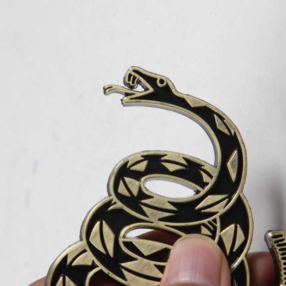 1Pc 3D Snake Badge Decal Dont Tread on Me Metal Car Sticker Gadsden Flag Auto Emblem for Automotive Truck SUV Motorcycle