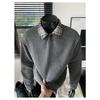 Men S Collared Panelled Vintage American Loose Casual Hoodie