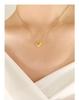 Qiong Yao 18K Gold-Plated Heart Couple Necklace - Trendy Titanium Steel Clavicle Chain P051