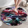 Classic Japanese-style Cartoon Demon Slayer Round Rug, Home Soft Decorative Anti-slip Yoga Mat and Chair Mat, Outdoor Floor Mat Carpet K23